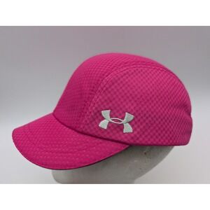 Under Armour Womens Pink Mesh Running Hat Reflective Logo Adjustable Cap 10012